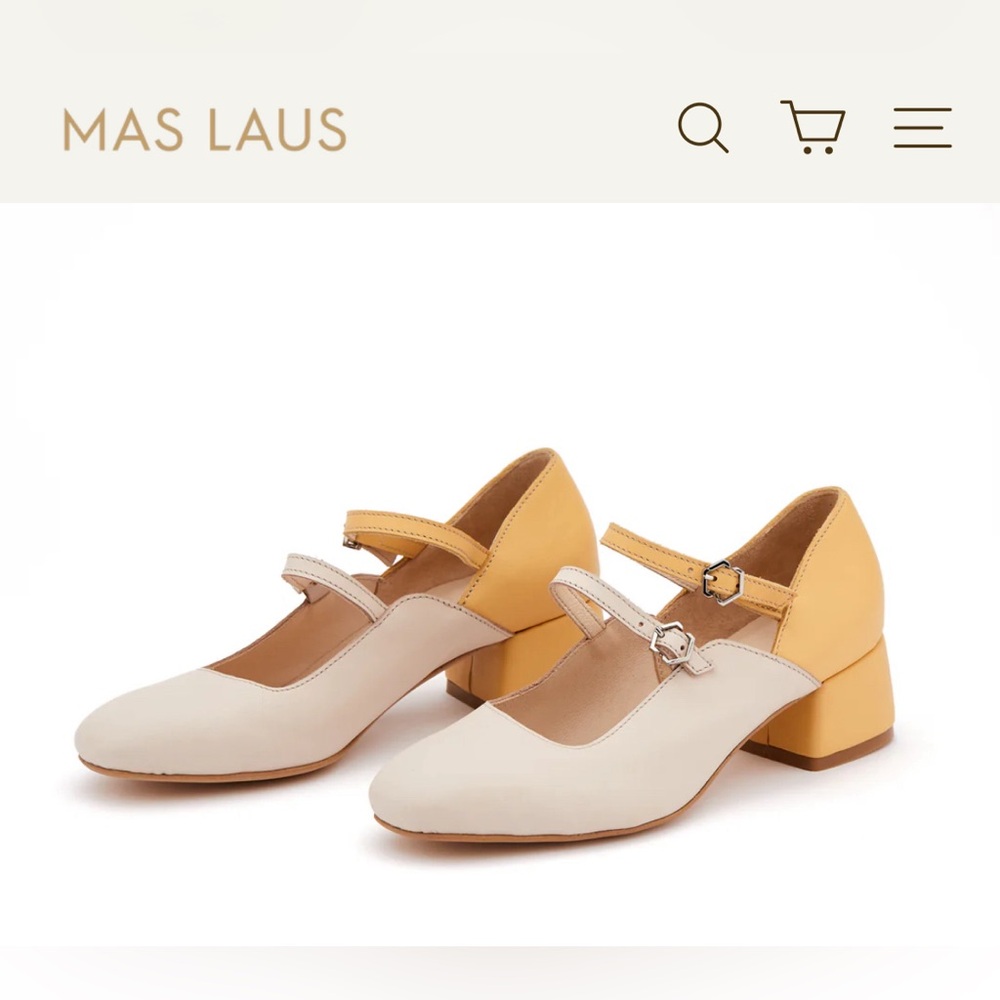 MAS LAUS Marseilles Shoes Sz 37 US 6.5 Leather NEW Pink Tan Mary Jane Pumps $375
